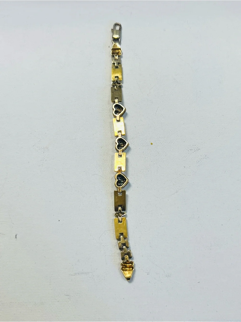 An Italian-made 925 vermeil panther link bracelet with pavé accents